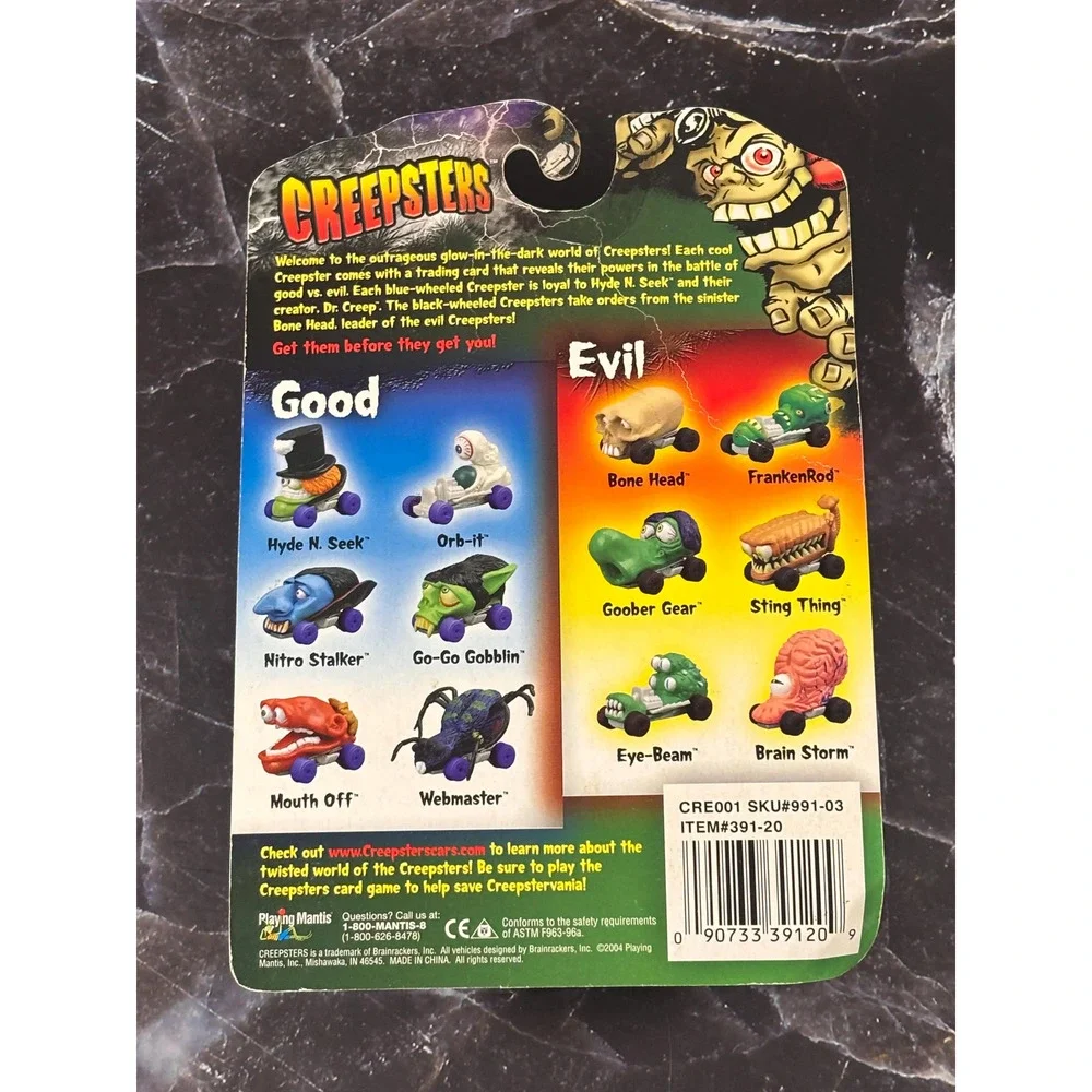 2004 Playing Mantis Creepsters Glows in the Dark Monster Head  New Good Orb-it